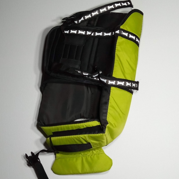 Outward Hounds Dog Green Black Lifejacket Sz Medium - Picture 6 of 9